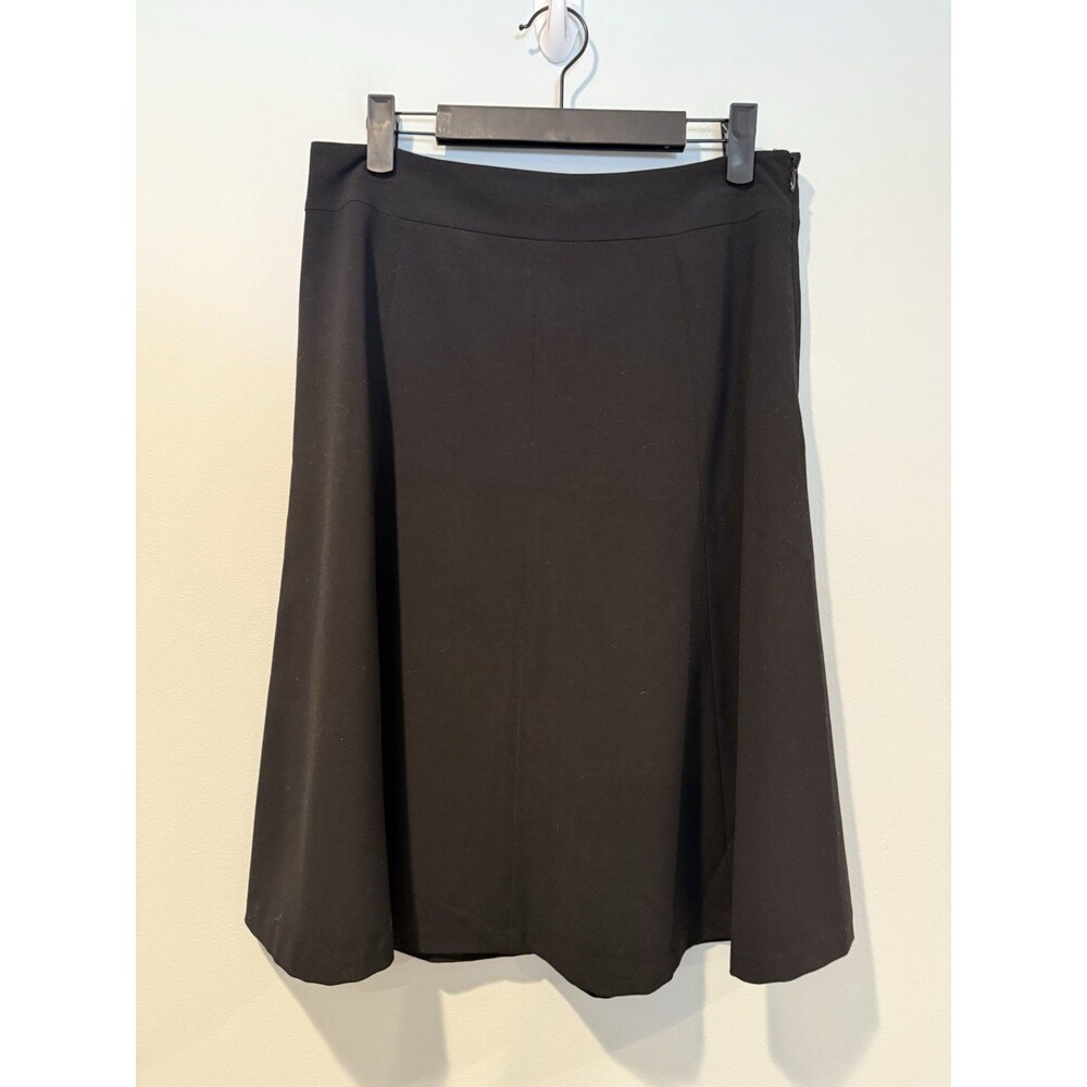Covington Stretch Skirt 6 Black Lined Career Work Zip Minimal Travel Business